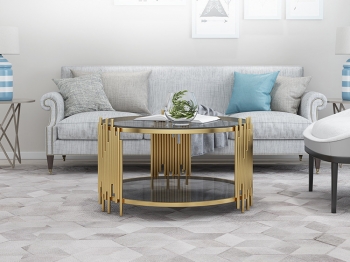 Bàn trà sofa mặt kính tròn BT 012
